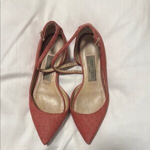 Jimmy Choo Salmon Pointed Toe Flats